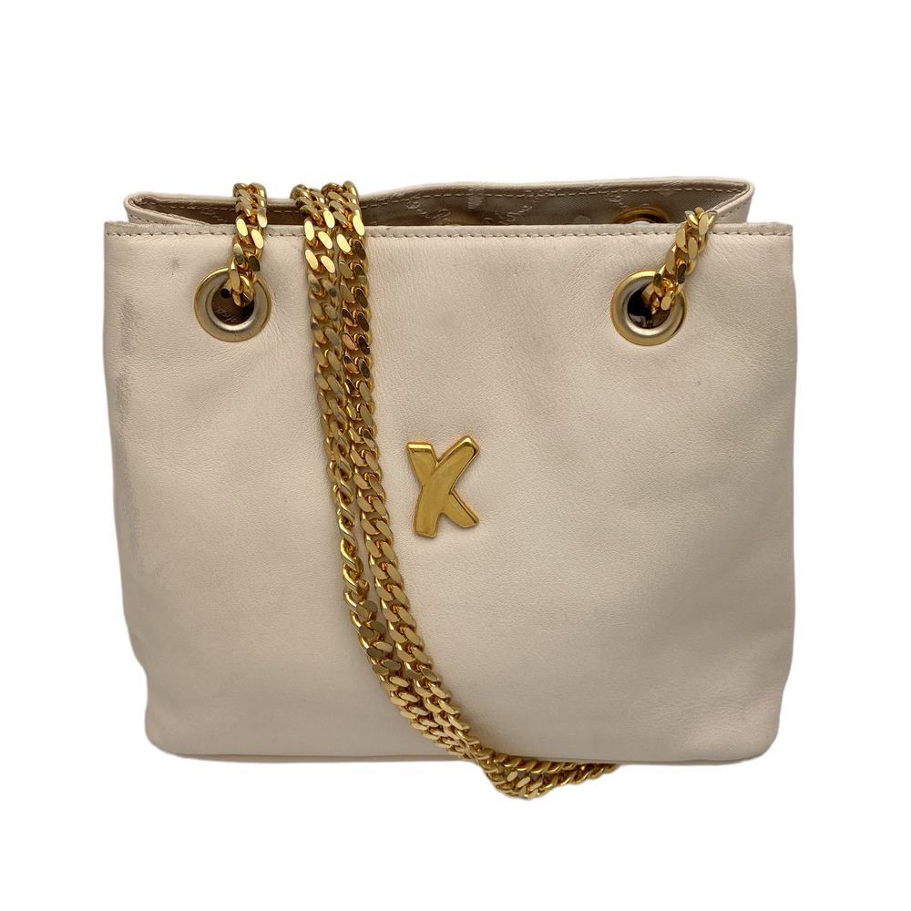 Vintage Paloma Picasso Mini Chain White Lamb Leather Handbag Purse